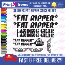 FAT RIPPER BMX Vinyl Decals, Stickers, Bike Cycling, SE BIKES LANDING GEAR