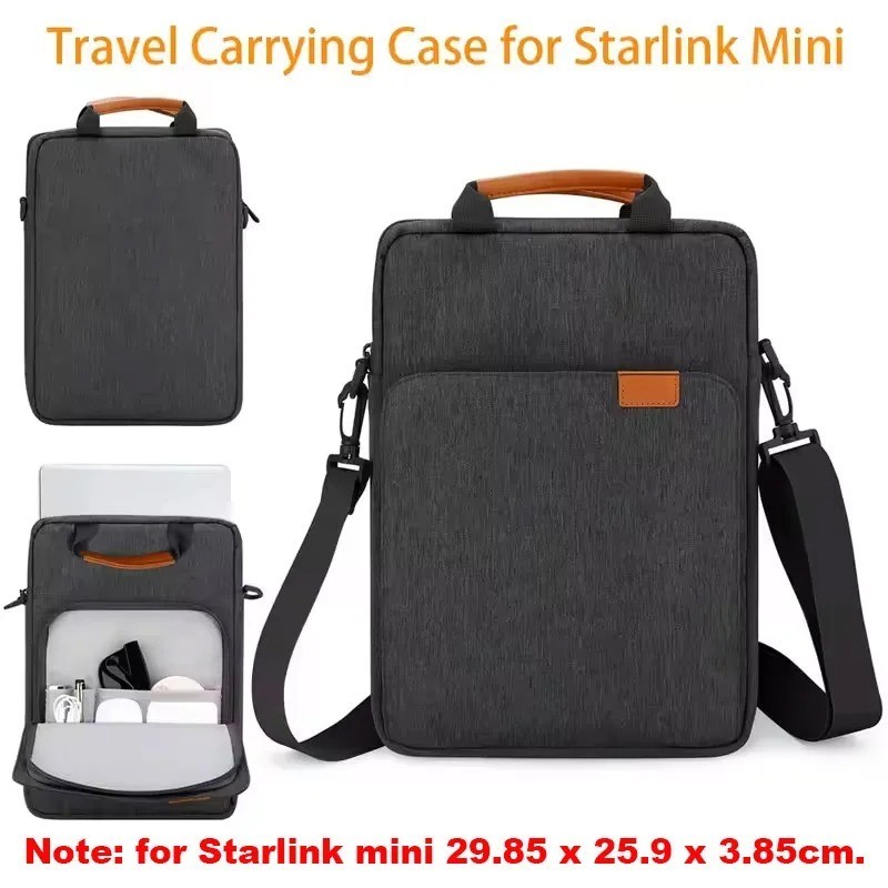 Waterproof Travel Shoulder Case for Starlink Mini with Storage Pockets  