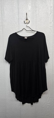 New 3X HEIMISH USA Black Short-Sleeve Tunic Top