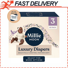 Millie Moon Size 3 Luxury Diapers 80 Ct High Absorbency Snug Fit Hypoallergenic
