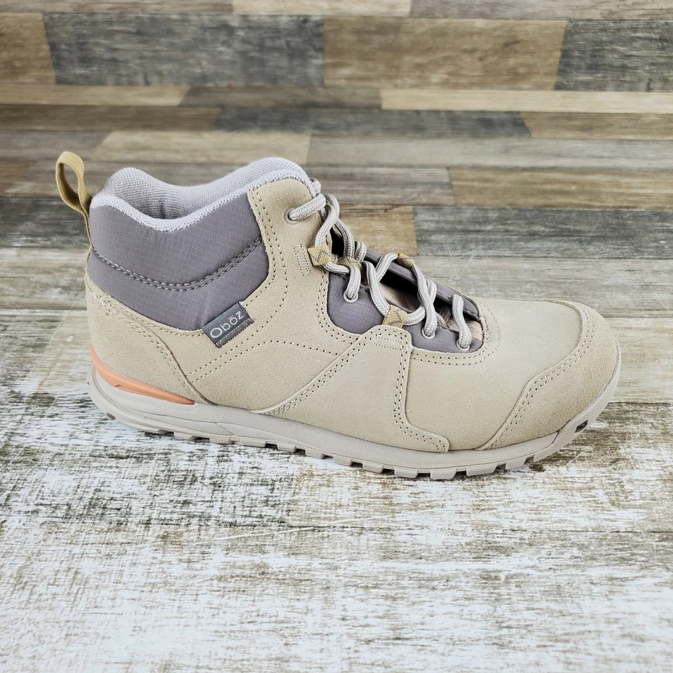 Oboz Emma Mid Damen-Wanderschuhe Größe 7 bronzefarben Wildleder niedriger Schnürschuh runde Spitze