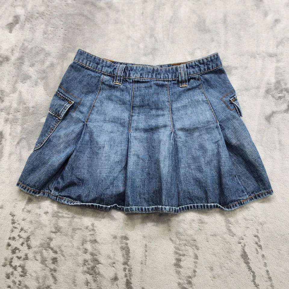 Vintage Y2K 90s EDC by Esprit Skirt Womens 7 Juniors Blue Pleated Mini Cargo  - Image 2 of 4