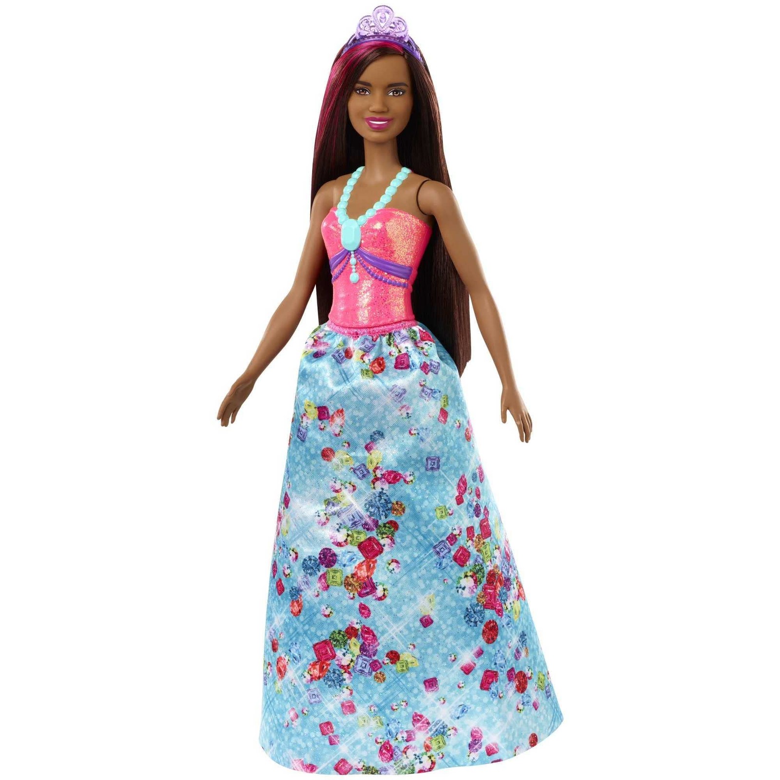 Barbie GJK15 - Dreamtopia Prinzessin Puppe (brünett mit pink gesträhnter Haarpar