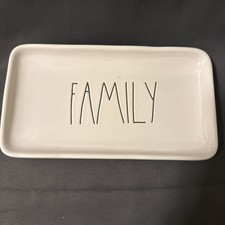 Rae Dunn Artisan Collection by Magenta "FAMILY" Ceramic Tray 9" X 5"