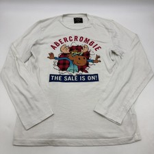 Abercrombie Fitch Sweatshirt Men M White Graphic Print . 43229