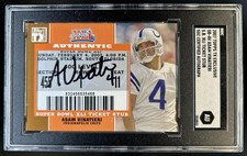 2007 Topps TX Exclusive Adam Vinatieri Super Bowl Ticket Stub Auto #SB-AV SGC