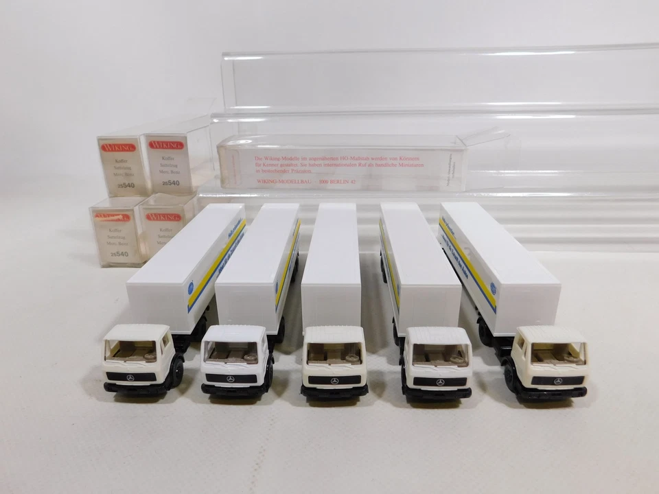 5x wiking H0 1:87 25 540 Trattore Case / Sz MB/Mercedes Hella Top + Box # - Immagine 4 di 4