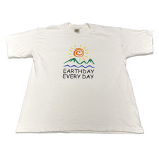 Round Trip Earth Day Tee Shirt Mens XL Cream Nature Every Day USA Made 90s VTG