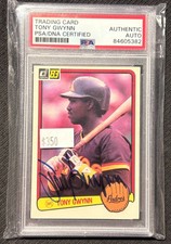 1983 Donruss PSA Authentic Tony Gwynn Autograph Auto #598 San Diego Padres