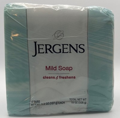 Jergens Mild Bar Soap Cleans Gentle 1 pack 4 Bars 4.5oz Discontinued Original