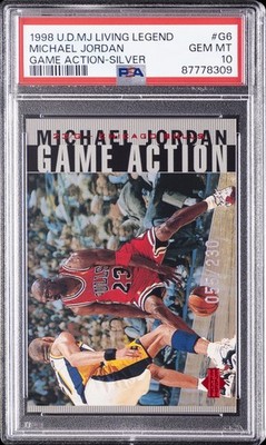 1998 UD MJ LIVING LEGEND GAME ACTION SILVER #G6 MICHAEL JORDAN 55/230 PSA 10