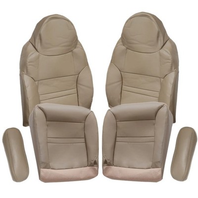 For Ford Excursion Limited XLT 2000-01 Front Bottom & Top Leather Seat Cover Tan