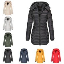 Womens Winter Long Puffer Coat Ladies Outdoor Windproof Warm Jacket with Hood UK