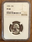 1955 WASHINGTON SILVER QUARTER  NGC PF68 Bu Gem Bright White