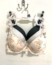 Laura Ashley Push Up Bra Women s Comfort 3 Pack Size 34C Floral Gray Pink Lace
