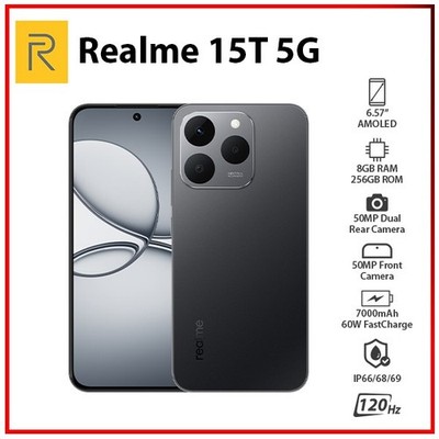 Realme 15T 5G 8GB+256GB TITANIUM Dual SIM Global Ver. Android Mobile Phone