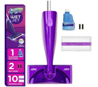 WetJet Hardwood & Floor Spray Mop Starter Kit - 1 Power Mop, 10 Pads, Cleaning S