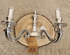 Dimmable Twin Wall Light Polished Aluminium Candelabra Style Multiples Available