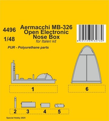 MW22 CMK 4496 AERMACCHI MB-326 OPEN ELECTRONIC NOSE BOX 1/48 / FOR ITALERI KITS