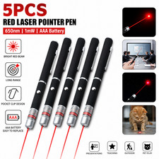 5PCS 1mW AAA Red Laser Pointer Pen Lazer 650nm Visible Beam Light Speech Torch