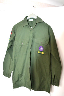 Vintage Scouts Green Shirt Size 37 14.5 Size 7.5 Cap #MS