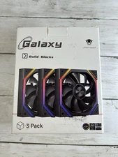 New Jungle Leopard Galaxy 120mm ARGB Cooling Fans - 3 Pack, Black Gaming PC RGB