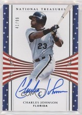 2018 Panini National Treasures Stars and Stripes 41/99 Charles Johnson Auto 04a2