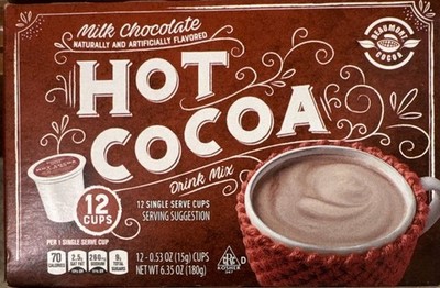 Hot Cocoa Mix Milk Chocolate Flavor 12 Single Serve Cups Pack of 1