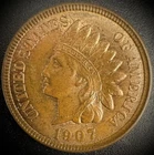 1907 Indian Head Cent Penny Full Liberty 4 Diamonds CARTWHEEL LUSTER SEE VIDEO