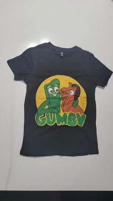 Men's Pure - Cotton Black T - shirt ''Nostalgic Gumby and Pokey'' Design Sz. Small