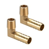 "2Stk. Messing Barb Schlauch 90 Grad Ellbogen 12Mm Stachel X 1/4\" G Stecker Rohr"