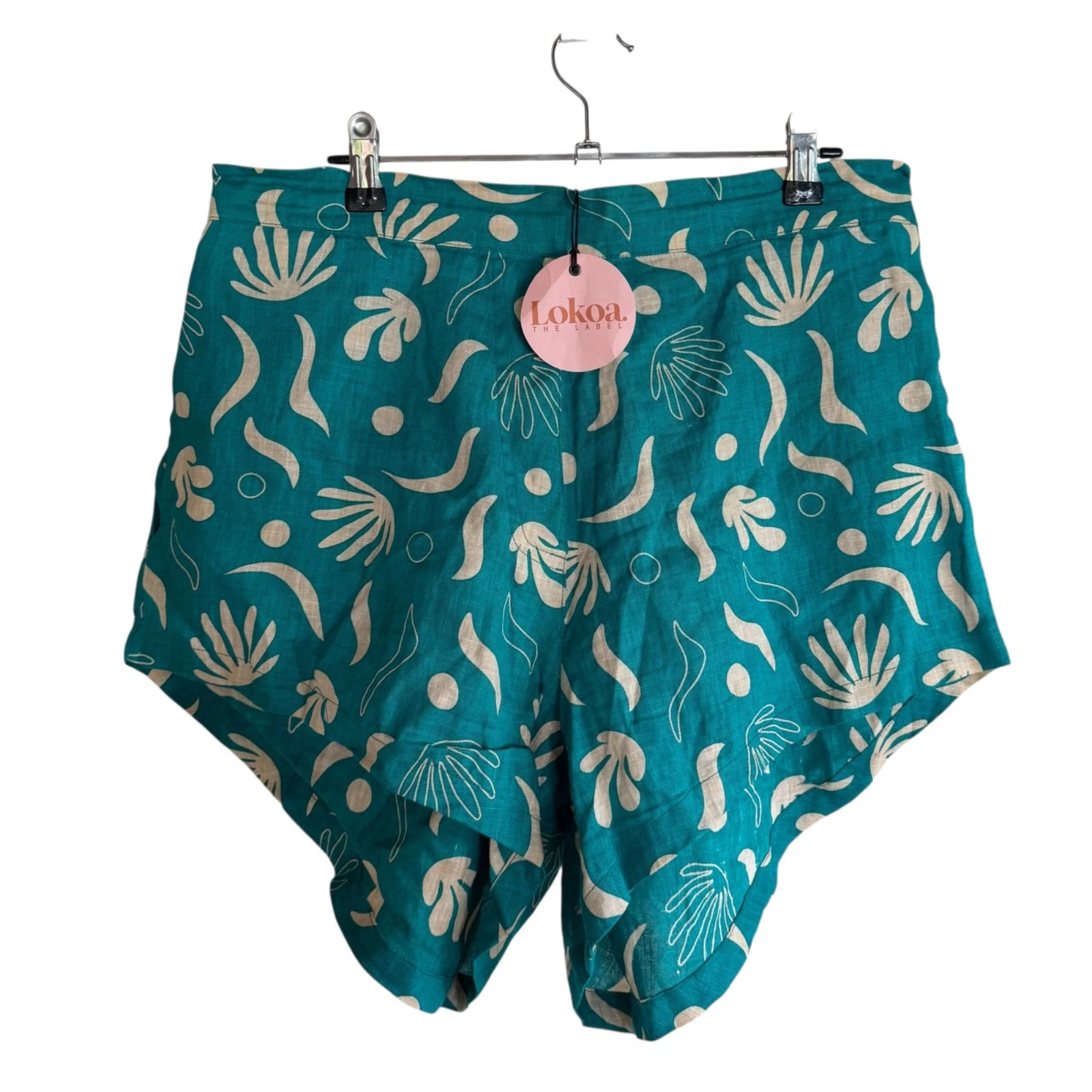 Lokoa The Label Kekoa Linen Shorts XXL NWT Relaxed Resort Coastal Summer