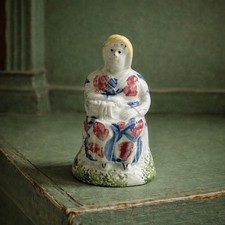 19th Century Georgian Miniature Spongeware Figure C 1810 Yorkshire Pottery AF