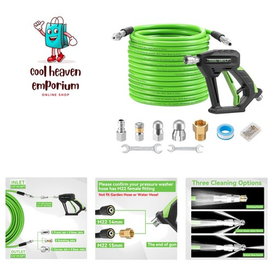 #ad Professional 50 FT Pressure Washer Sewer Jet Kit 3600 PSI with Nozzle Set $52.99