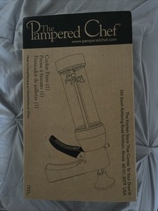 The Pampered Chef 1525 Cookie Press with 16 Discs - White