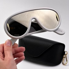 Loewe Women Sunglasses Grey Gold Mirror Shield LW40108I X PAULA'S IBIZA 24C NEW