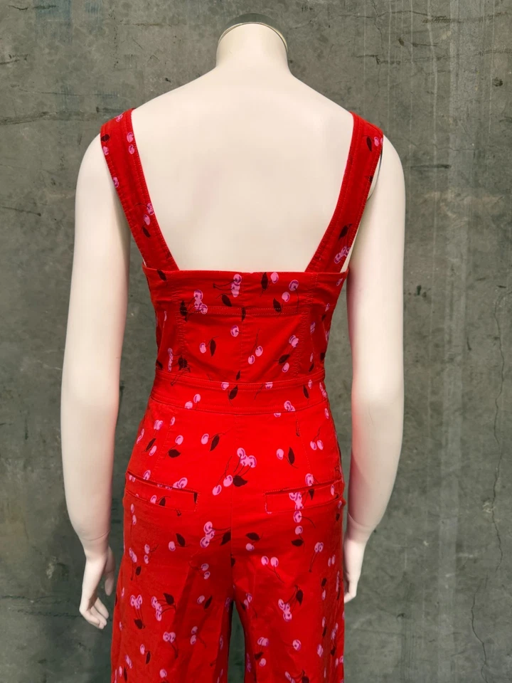 Anthropologie Maeve The Colette Red Cherry Print Jumpsuit Size 2 - Image 4 of 4