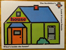 VTG 80s The Scribbler's Look  Learn What's Inside The House Tray Puzzle 1982