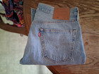 MENS LEVI'S 501 DISTRESSED HIPPIE LOVE PEACE GROOVY GRAPHIC DENIM JEANS SZ 34X32 — photo 2