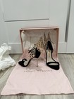 Sophia Webster Black/Rose Gold Wing Suede Ankle Strap Stiletto Open Toe 6 — photo 5