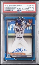 2024 BOWMAN DRAFT CHROME PROSPECT AUTOS #CPACBG CARSON BENGE 22/150 PSA 10