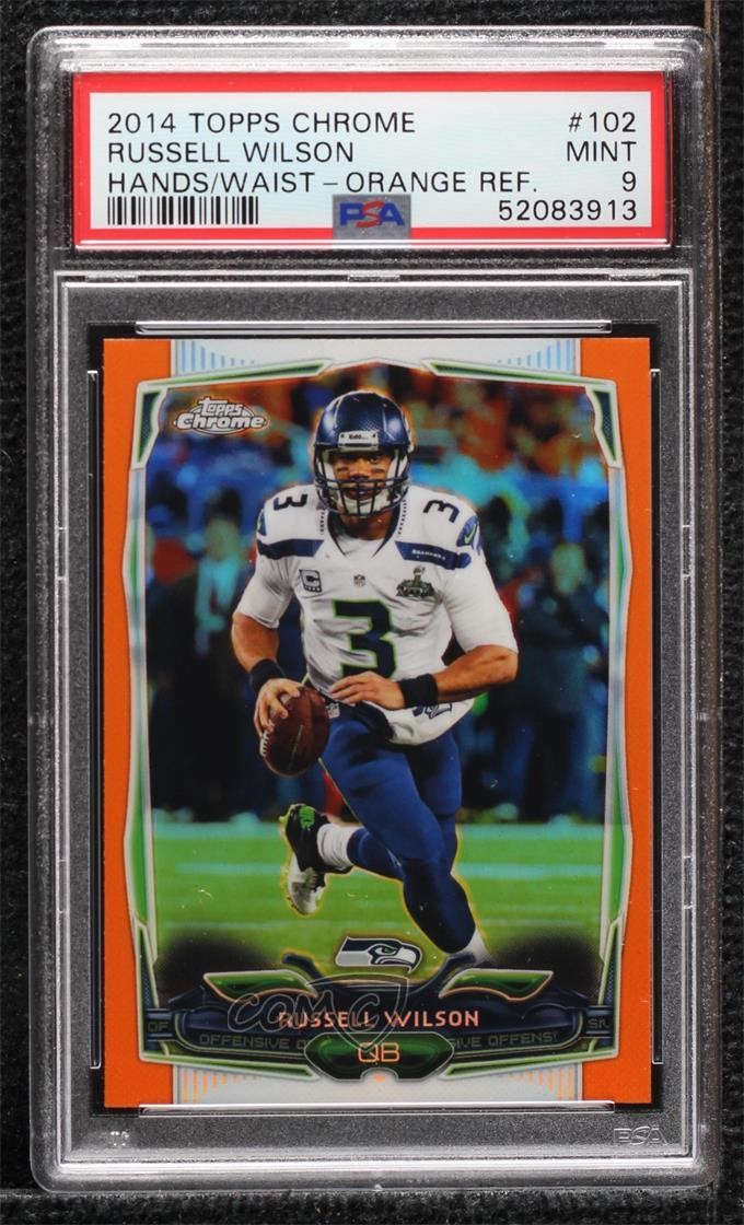 2014 Topps Chrome Retail Orange Refractor Russell Wilson #102 PSA 9 MINT 03rx