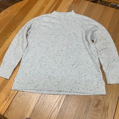 Loft Womens Gray Confetti Fleck Mock Neck Knit Sweater Cozy 581218 Size XL