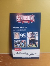 2012 Derek Wolfe Senior Bowl Rookie Card...Cincinnati. rookie card picture