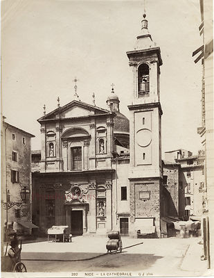 NIZZA Côte d'Azur, Die Kathedrale, Foto Giletta Vintage Albumine, ca 1875