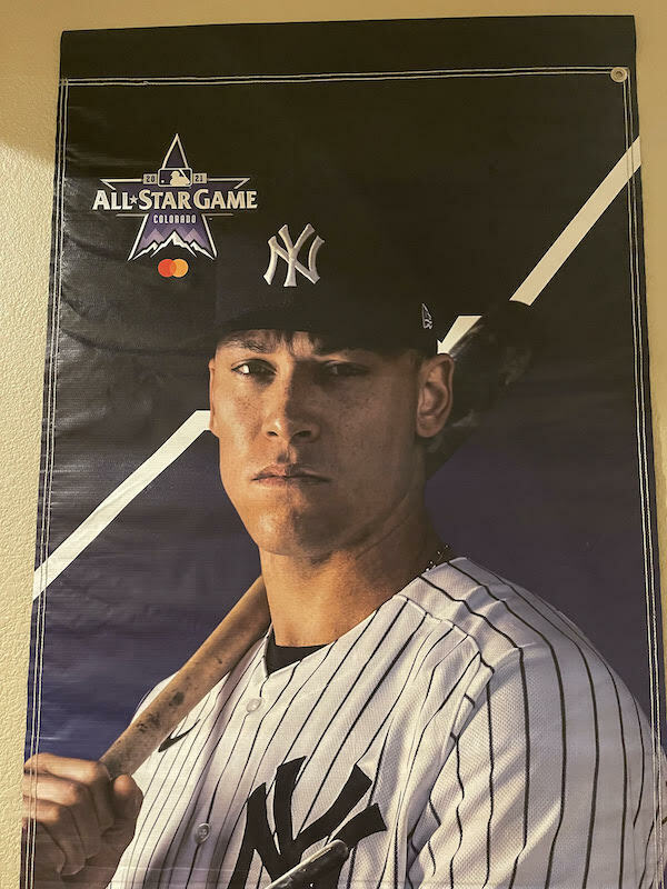 Aaron Judge 2021 All Star Game Used Street Banner New York Yankees HUGE 7+  Feet