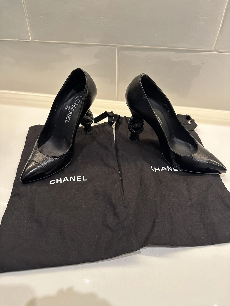 CHANEL WHITE LEATHER CC LOGO WOMAN HEEL SHOES Size 8 eBay #33 CHANEL WHITE LEATHER CC LOGO WOMAN HEEL SHOES Size 8 eBay