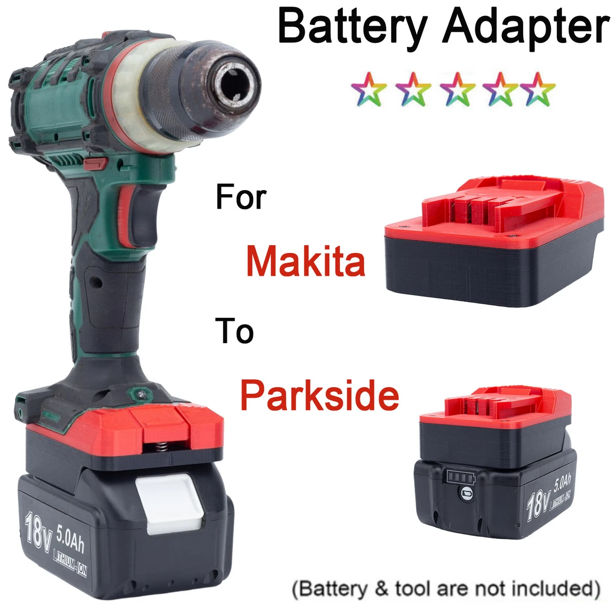 Adaptateur USB convertisseur pour Batterie Makita 18V Li-ION sur Batterie  d'outil électrique Parkside 20V XTeam Li-ION (Pas de Batterie) : :  Bricolage