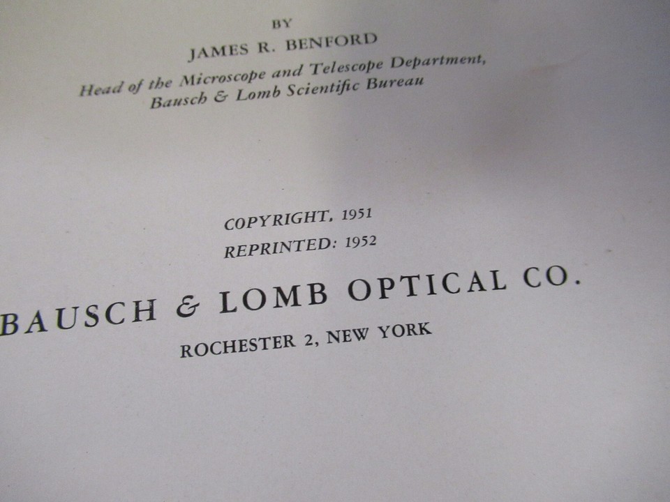 Antico Bausch Lomb Use Of Microscopio Libretto 1952 Parte As Nella Foto ...
