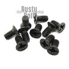 M3 x 6mm, Phillips Flat Head Screws, Steel, Black